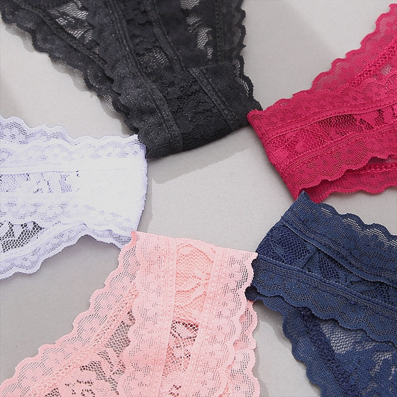 3 pack G-string Thong Panties Lace Floral Underwear Transparent Underpants Lingerie Briefs The Clothing Company Sydney