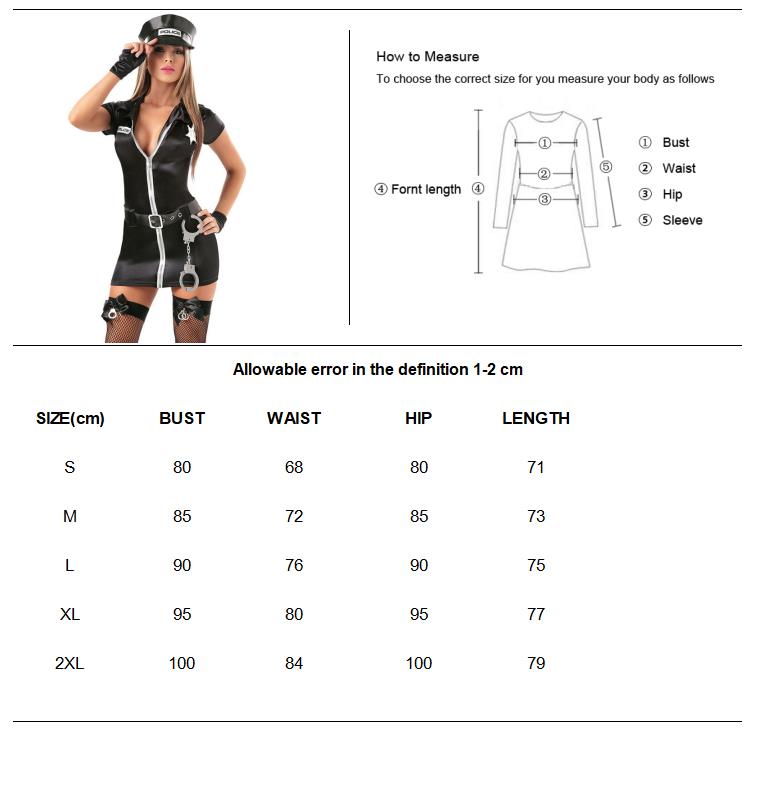 Women's Police Uniform Cop Halloween Policewomen Police Officer  Costume Uniform Cosplay Fancy Dress The Clothing Company Sydney