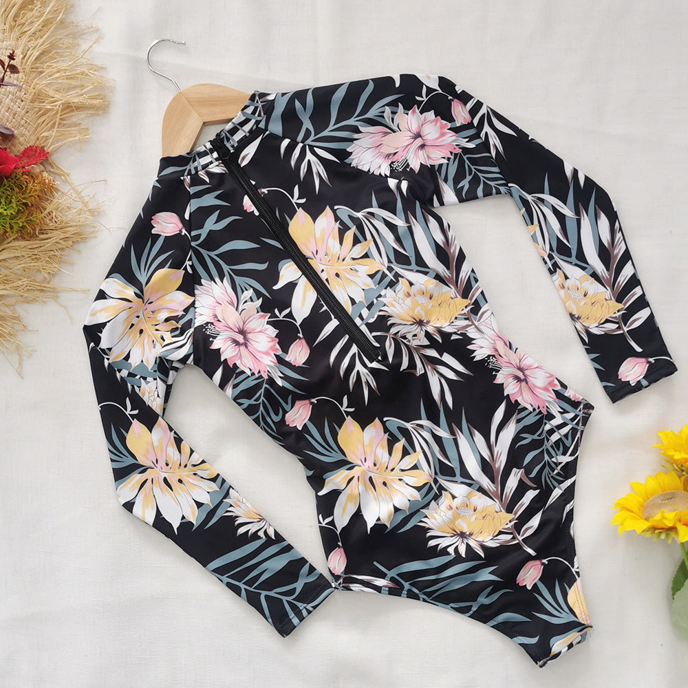 One Piece Swimsuit Rashguard Long Sleeve Surf Swimwear Print Bathing Beach Wear Swimming Suit Monokini Clothing Company Sydney