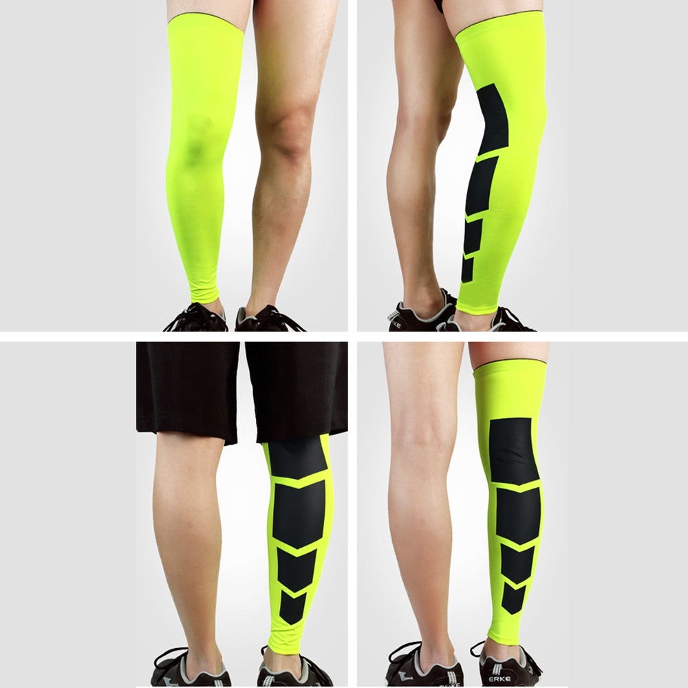 Sports Anti-slip Full Length Compression Leg Sleeves Calf Shin Splint Support Protector for Cycling Running Basketball Golf Sleeve The Clothing Company Sydney