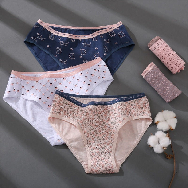 3 pack Set Women Panties Cotton Underwear Patchwork Cute Design Lingerie Underpants Pantys Sexy Briefs Intimates for Girls The Clothing Company Sydney