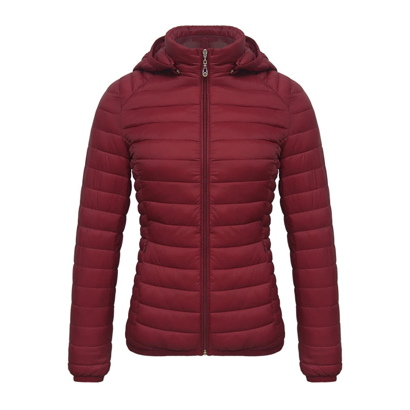 Winter Women Thin Padded Puffer Jacket Coat Short Parka Outdoor Warm Clothing Portable Ultralight  Outerwear The Clothing Company Sydney