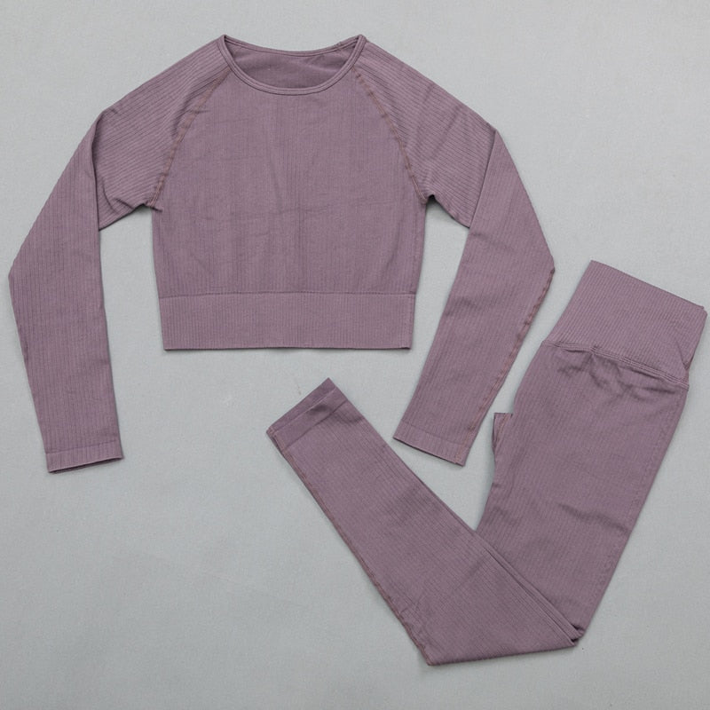 2 Piece High Waist Sports Legging Gym Women's sportswear Seamless Fitness Yoga Suit High Stretchy Workout Padded Sports Bra Leggings Set The Clothing Company Sydney