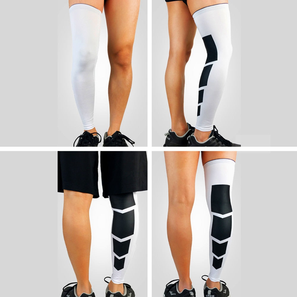 Sports Anti-slip Full Length Compression Leg Sleeves Calf Shin Splint Support Protector for Cycling Running Basketball Golf Sleeve The Clothing Company Sydney