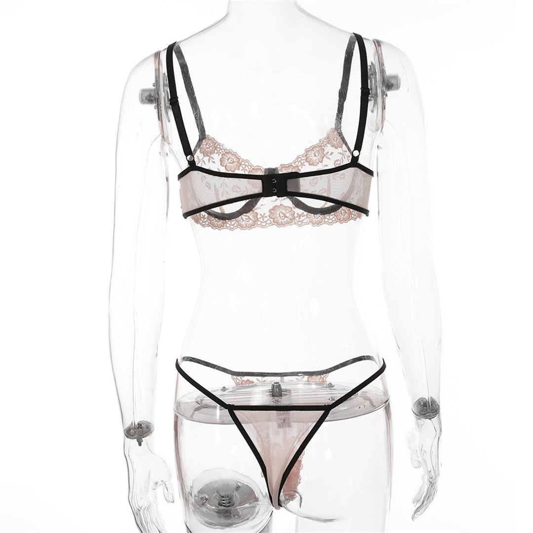 2 Piece Underwear See Through Bra Embroidery Floral Lingerie Transparent Set Clothing Company Sydney