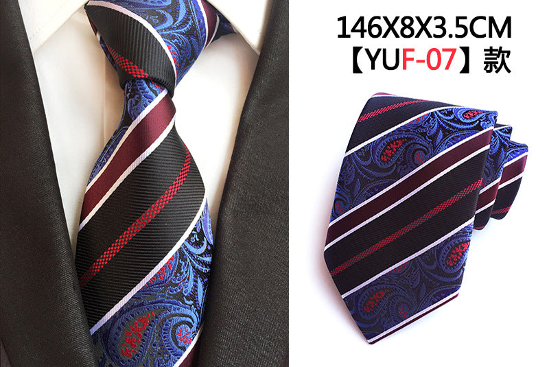 Luxury 8cm Men's Classic Tie Silk Jacquard Cravatta Floral Plaids Necktie Striped Ties Man Business Wedding Accessories The Clothing Company Sydney