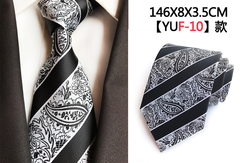 Luxury 8cm Men's Classic Tie Silk Jacquard Cravatta Floral Plaids Necktie Striped Ties Man Business Wedding Accessories The Clothing Company Sydney