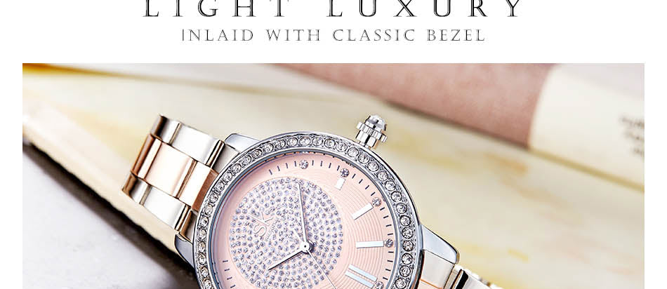 Rose Gold Japanese Quartz Watch Crystal Luxury Black Women's Watch With 6 Months Warranty The Clothing Company Sydney
