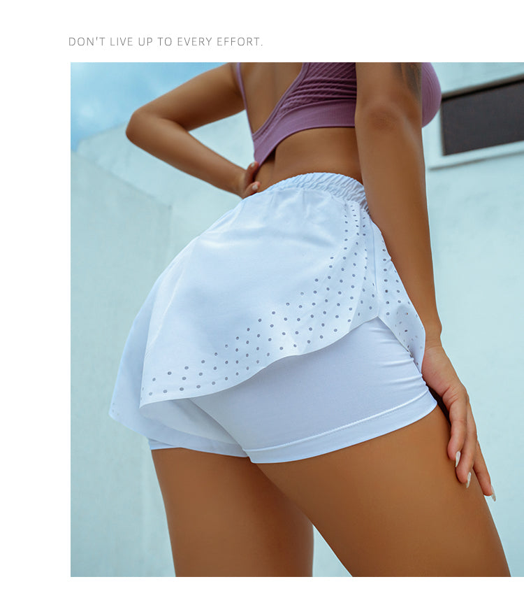 2-in-1 Women's Running Shorts with Waist Rope Quick Dry Loose Marathon Sports Fitness Gym Shorts with Long Linner The Clothing Company Sydney