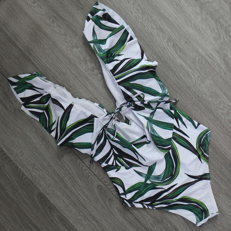 One Piece Swimsuit Push Up Swimwear Ruffle Monokini Adjustable Shoulder Swimsuit Bodysuit Bathing Suit Swim Wear The Clothing Company Sydney