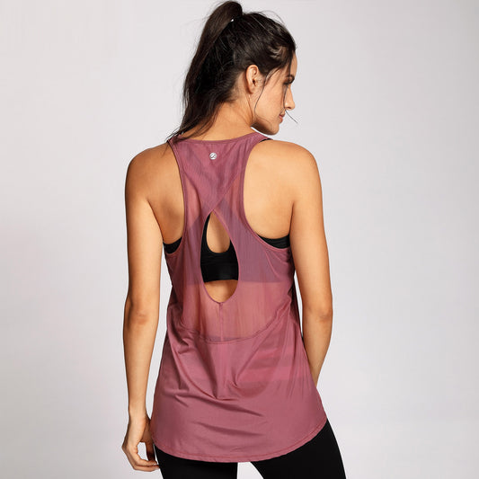 Women's Vest Tops Activewear Mesh Workout Sports Racerback Tank Tops Sleeveless Back Hollow Out Pullover T-shirt The Clothing Company Sydney