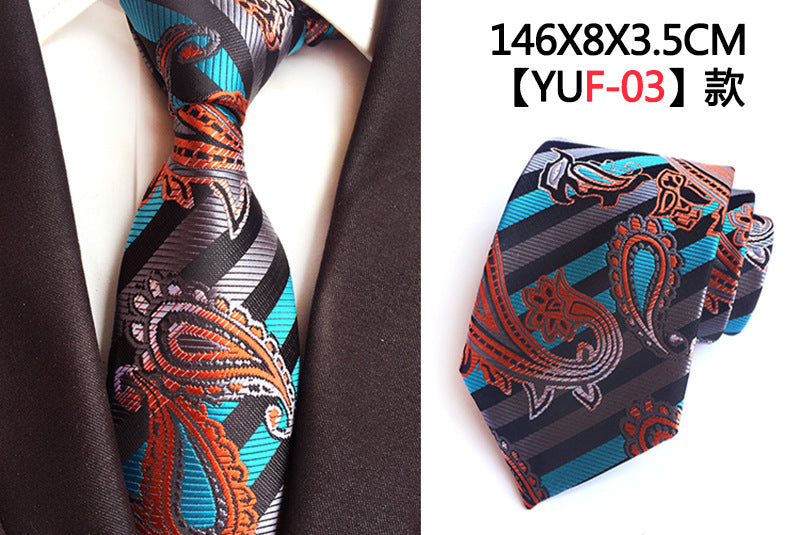 Luxury 8cm Men's Classic Tie Silk Jacquard Cravatta Floral Plaids Necktie Striped Ties Man Business Wedding Accessories The Clothing Company Sydney