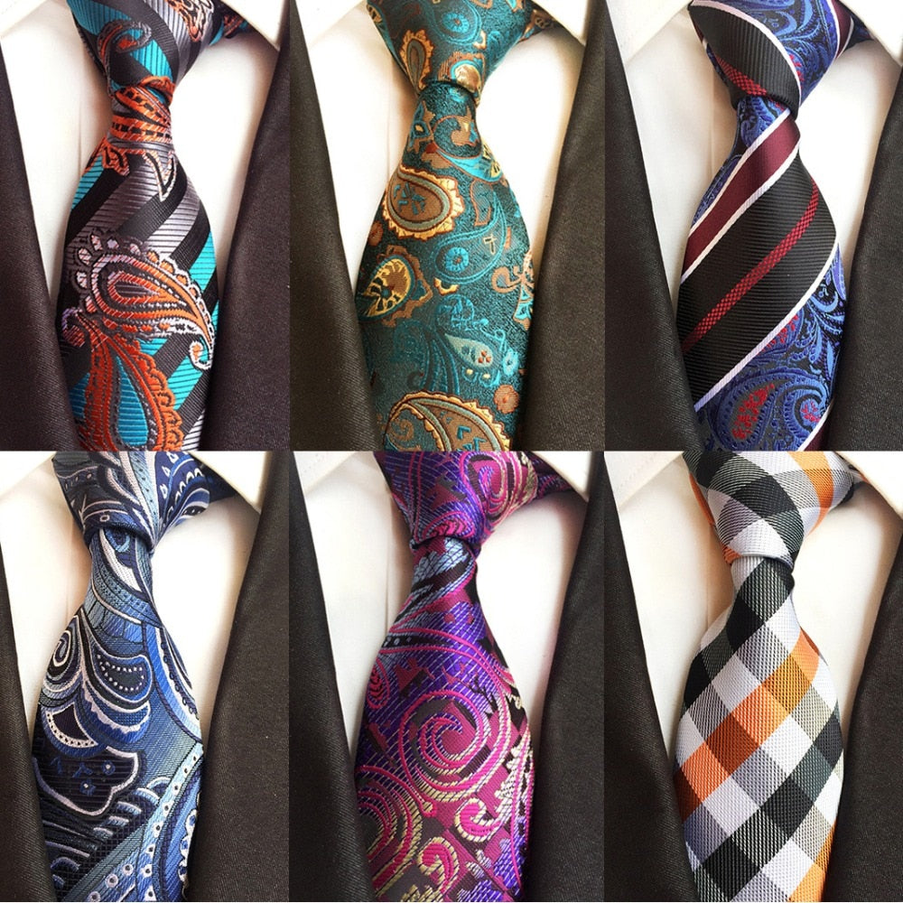 Luxury 8cm Men's Classic Tie Silk Jacquard Cravatta Floral Plaids Necktie Striped Ties Man Business Wedding Accessories The Clothing Company Sydney