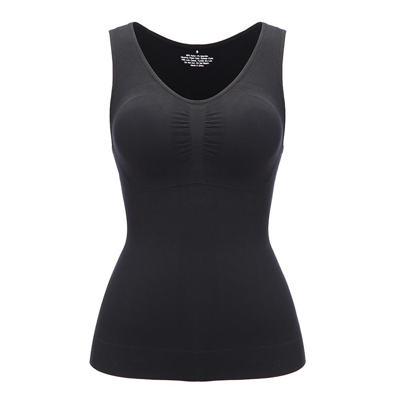 Tank Top Shapewear with Built in Bra Shelf Bra Casual Wide Strap Basic Camisole Sleeveless Top Shaper with Removable Bra The Clothing Company Sydney