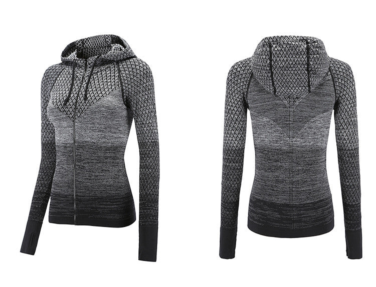 Front Zipper hooded Yoga Shirts Long Sleeve Yoga Top Sportswear Quick Dry Tracksuit Running Jacket The Clothing Company Sydney