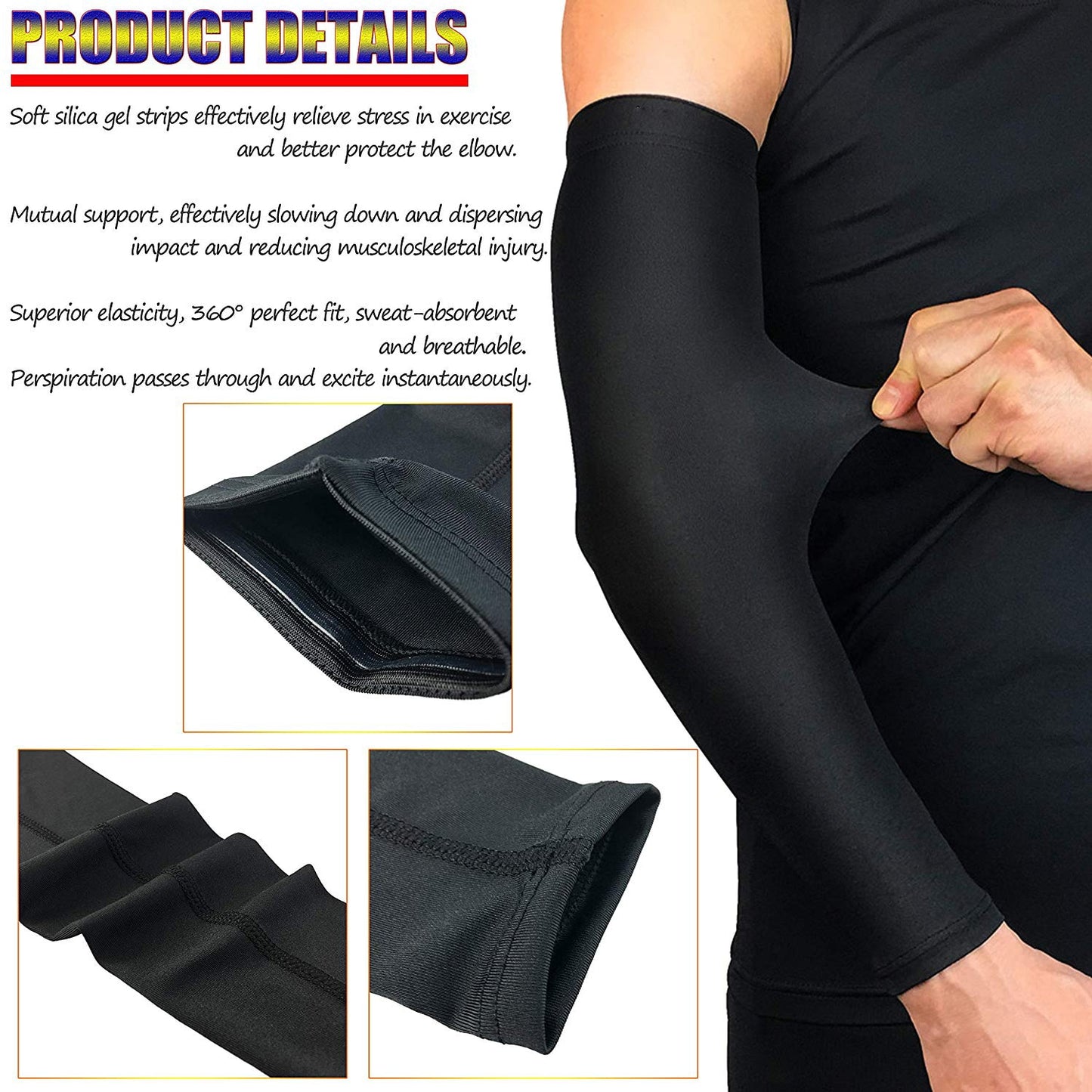 Sports Arm Compression Sleeve Basketball Cycling Golf Arm Warmer Summer Running UV Protection Volleyball Sunscreen Bands The Clothing Company Sydney