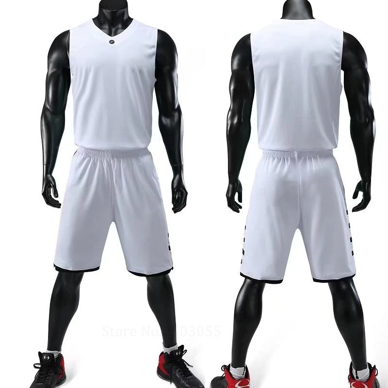 Men's Women's Basketball Jerseys Uniforms Set blank breathable dry quick basketball shirts+shorts suits Set The Clothing Company Sydney