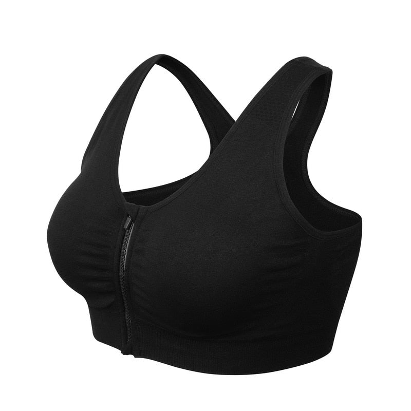 Women's Zipper Push Up Sports Bras,Plus Size Padded Wirefree Breathable Sports Tops,Fitness Gym Yoga Sports Bra Top The Clothing Company Sydney