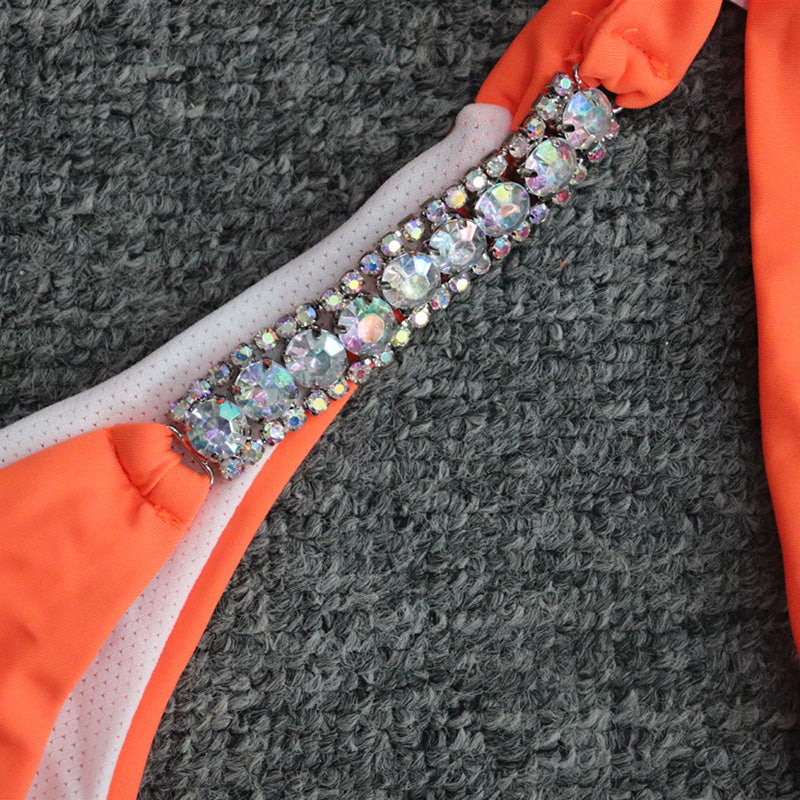 Crystal Diamond Bandeau Swimsuit Halter Swimwear Two piece Bikini Rhinestone Push up Bathing Suit Clothing Company Sydney