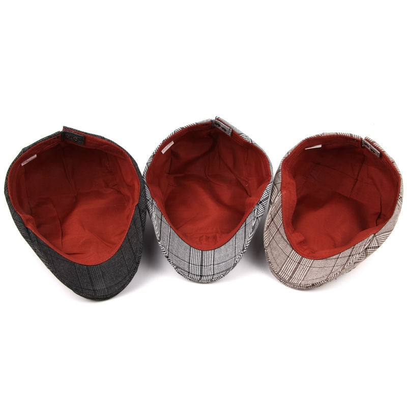 Brand Fashion Summer Sun Hats for Men Women Casual Cotton Beret Caps Adjustable Plaid Flat Newsboy Ivy Cap The Clothing Company Sydney