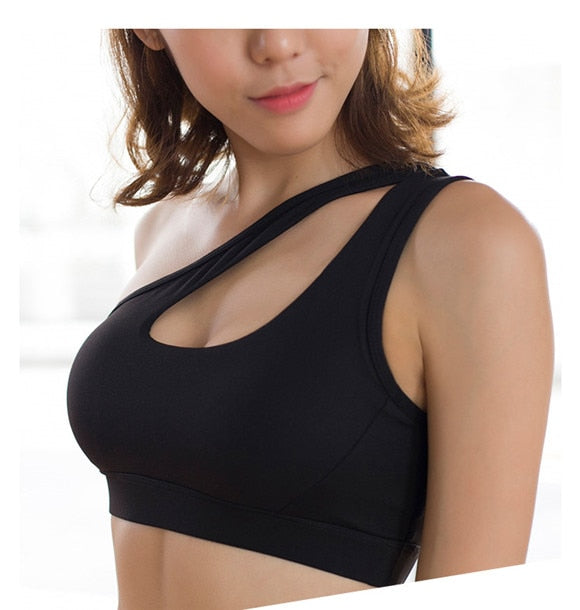High Impact oblique shoulder strap Sports Bra Women running fitness Bra Top The Clothing Company Sydney