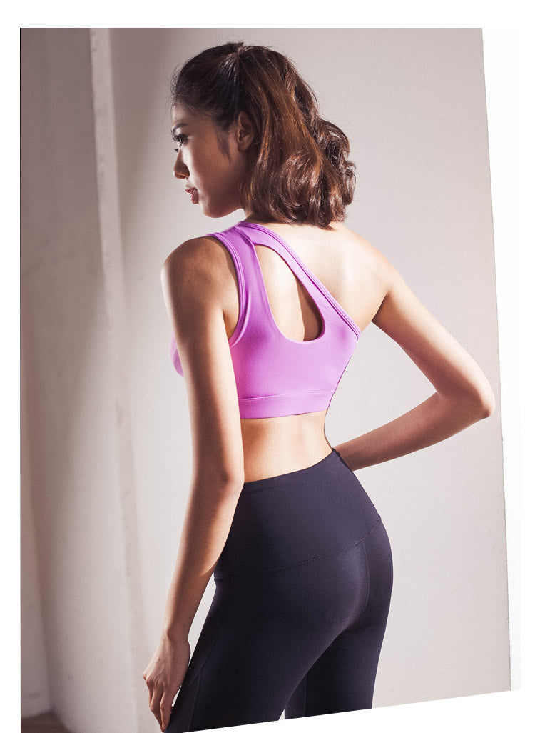 High Impact oblique shoulder strap Sports Bra Women running fitness Bra Top The Clothing Company Sydney