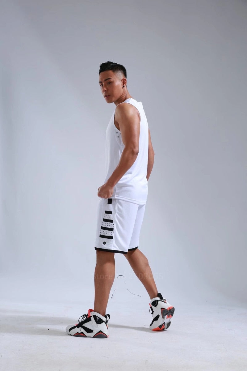 Men's Women's Basketball Jerseys Uniforms Set blank breathable dry quick basketball shirts+shorts suits Set The Clothing Company Sydney