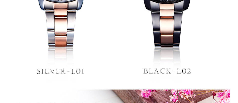 Rose Gold Japanese Quartz Watch Crystal Luxury Black Women's Watch With 6 Months Warranty The Clothing Company Sydney