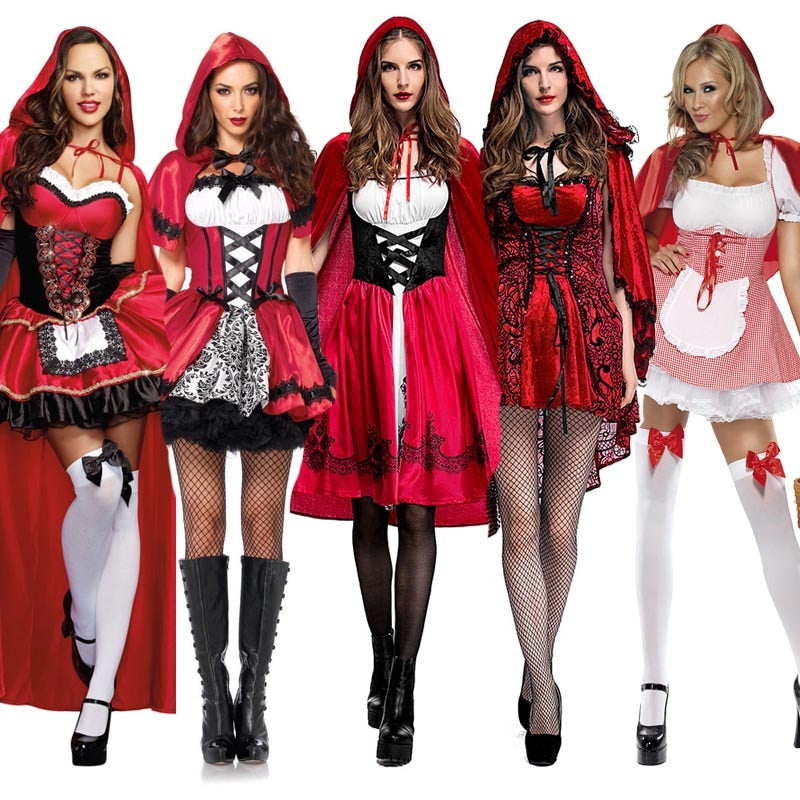 Halloween Ladies Little Red Riding Hood Costume Fantasy Hen Party Robe Cosplay Game Uniform Fancy Dress The Clothing Company Sydney