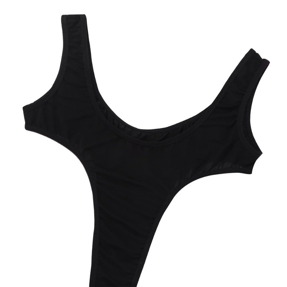 One Piece Swimsuit Swimwear High Cut Thong Leotard Swimming Suit See Through Lingerie Deep Scoop Neck Bodysuit The Clothing Company Sydney