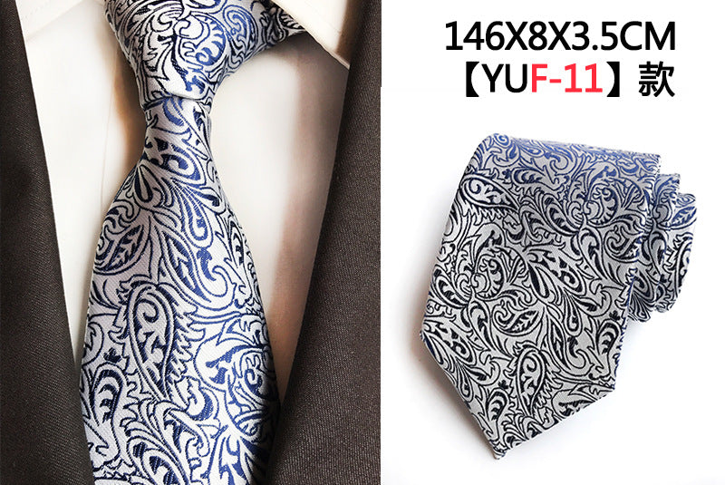 Luxury 8cm Men's Classic Tie Silk Jacquard Cravatta Floral Plaids Necktie Striped Ties Man Business Wedding Accessories The Clothing Company Sydney