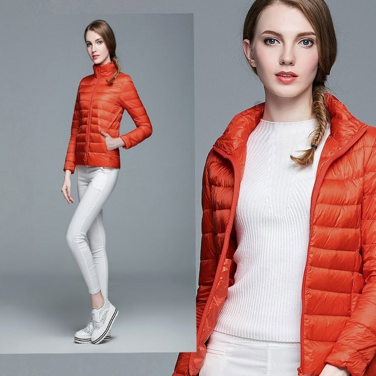 Winter Women's Stand Collar 90% White Duck Down Jacket Ultra Light Down Jackets Slim Long Sleeve Parkas Candy Color Jacket The Clothing Company Sydney