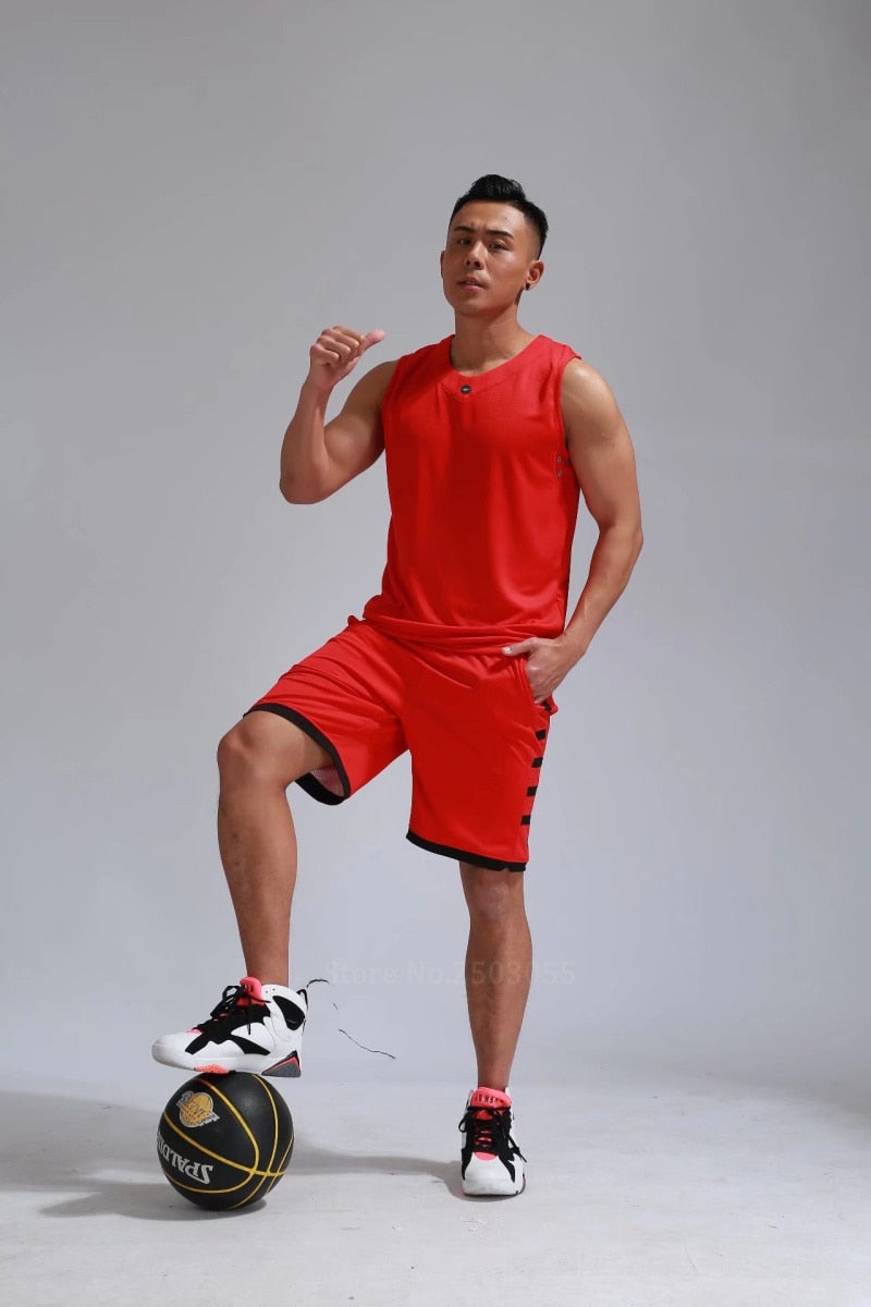 Men's Women's Basketball Jerseys Uniforms Set blank breathable dry quick basketball shirts+shorts suits Set The Clothing Company Sydney