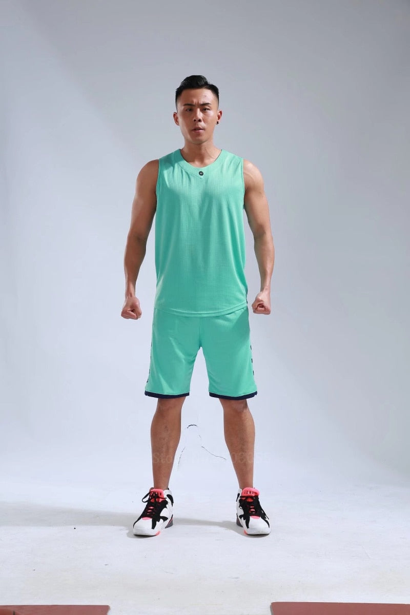 Men's Women's Basketball Jerseys Uniforms Set blank breathable dry quick basketball shirts+shorts suits Set The Clothing Company Sydney