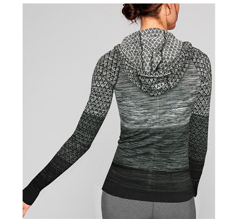 Front Zipper hooded Yoga Shirts Long Sleeve Yoga Top Sportswear Quick Dry  Tracksuit Running Jacket The Clothing Company Sydney