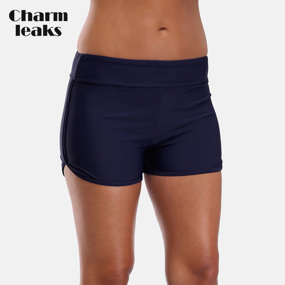Mid Waist Swimming Shorts Women Solid Color Bikini Bottom Ban Swimwear Briefs Split Swimming Trunks The Clothing Company Sydney