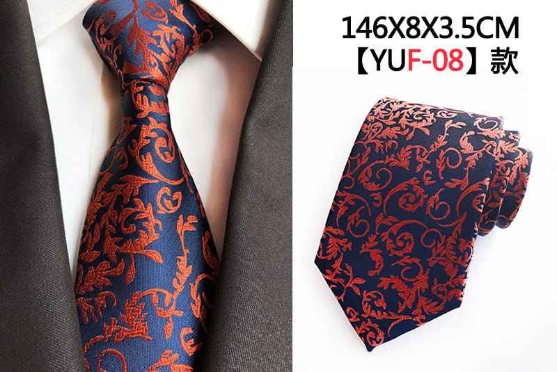 Luxury 8cm Men's Classic Tie Silk Jacquard Cravatta Floral Plaids Necktie Striped Ties Man Business Wedding Accessories The Clothing Company Sydney