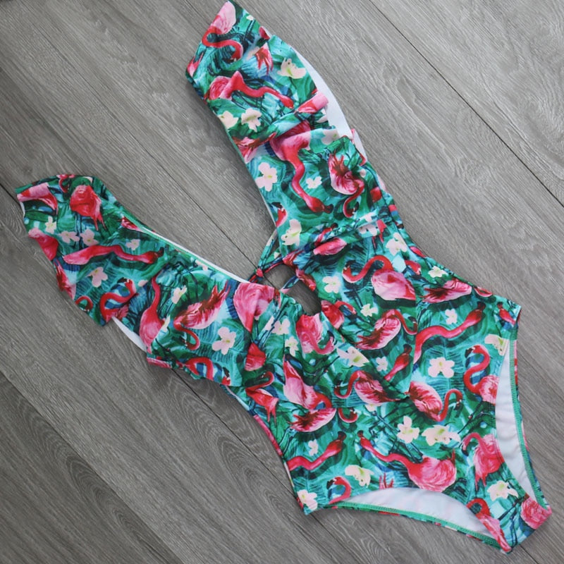 One Piece Swimsuit Push Up Swimwear Ruffle Monokini Adjustable Shoulder Swimsuit Bodysuit Bathing Suit Swim Wear The Clothing Company Sydney