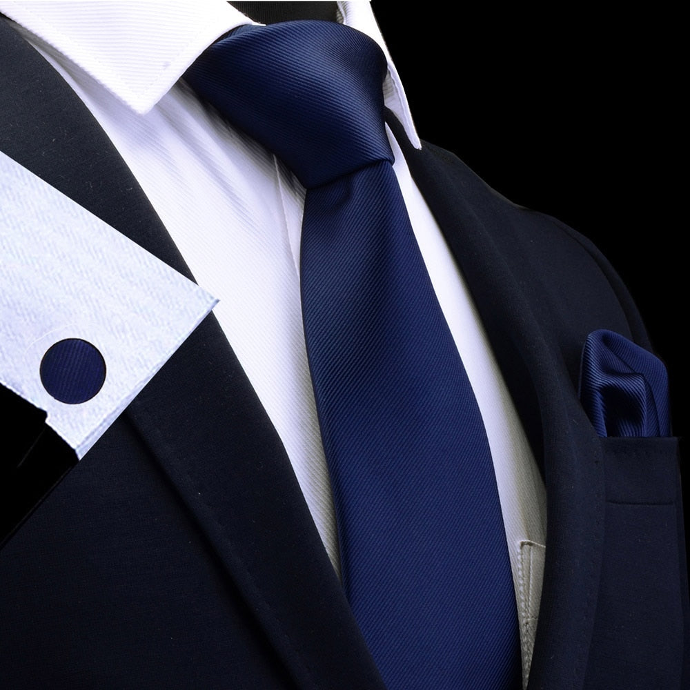 3 Piece Men's Silk Tie Set 8cm Ties Handkerchief Cufflinks Sets Red Gold Purple Necktie for Men Wedding Gift The Clothing Company Sydney