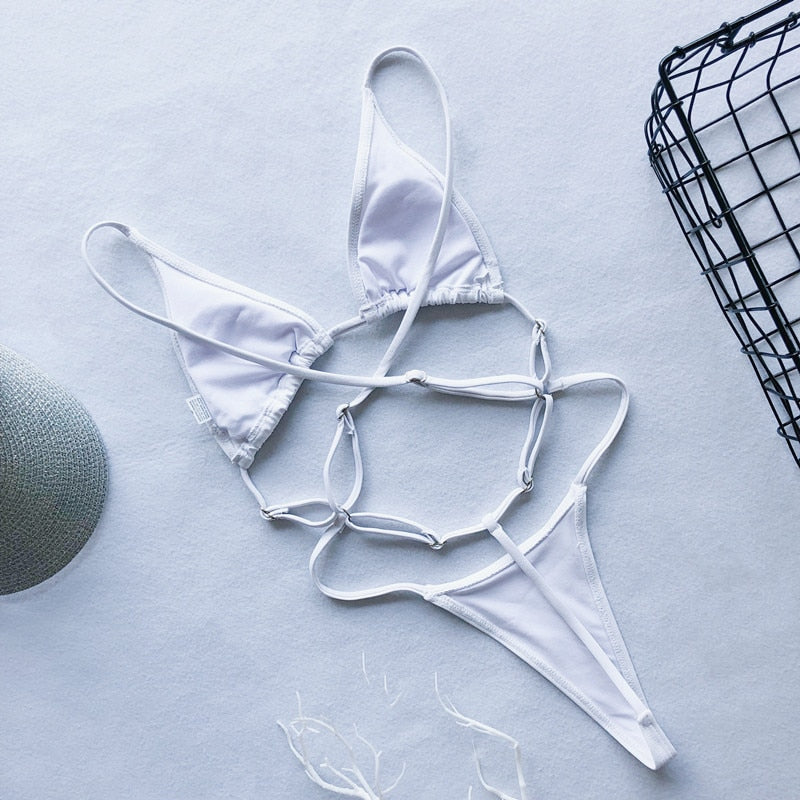 One Piece Swimsuit Women G String Shiny Swimwear Micro Thong Monokini Bather Backless Bathing Suit Swim wear The Clothing Company Sydney