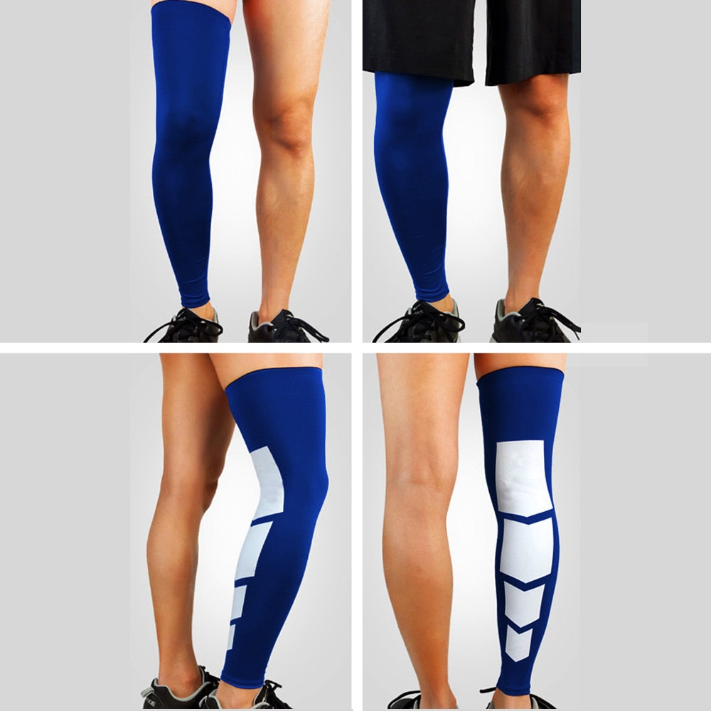 Sports Anti-slip Full Length Compression Leg Sleeves Calf Shin Splint Support Protector for Cycling Running Basketball Golf Sleeve The Clothing Company Sydney