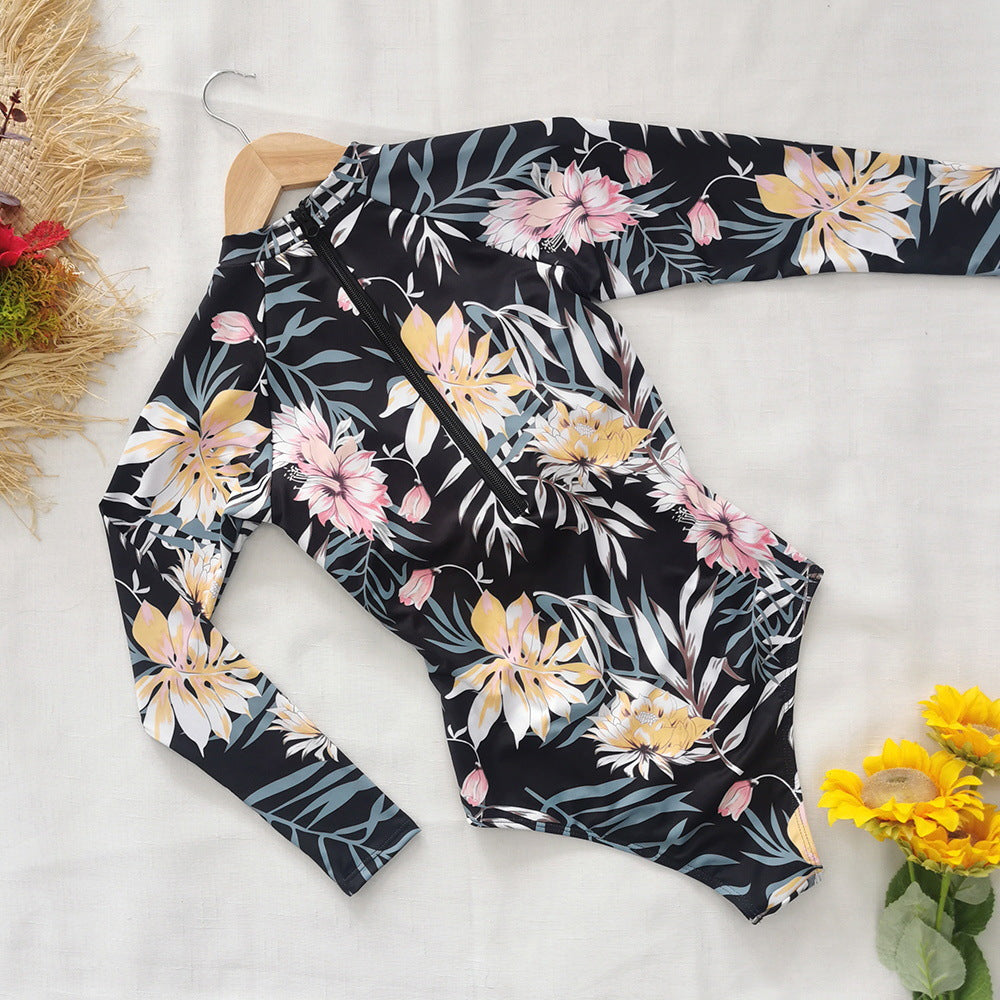 One Piece Swimsuit Rashguard Long Sleeve Surf Swimwear Print Bathing Beach Wear Swimming Suit Monokini Clothing Company Sydney