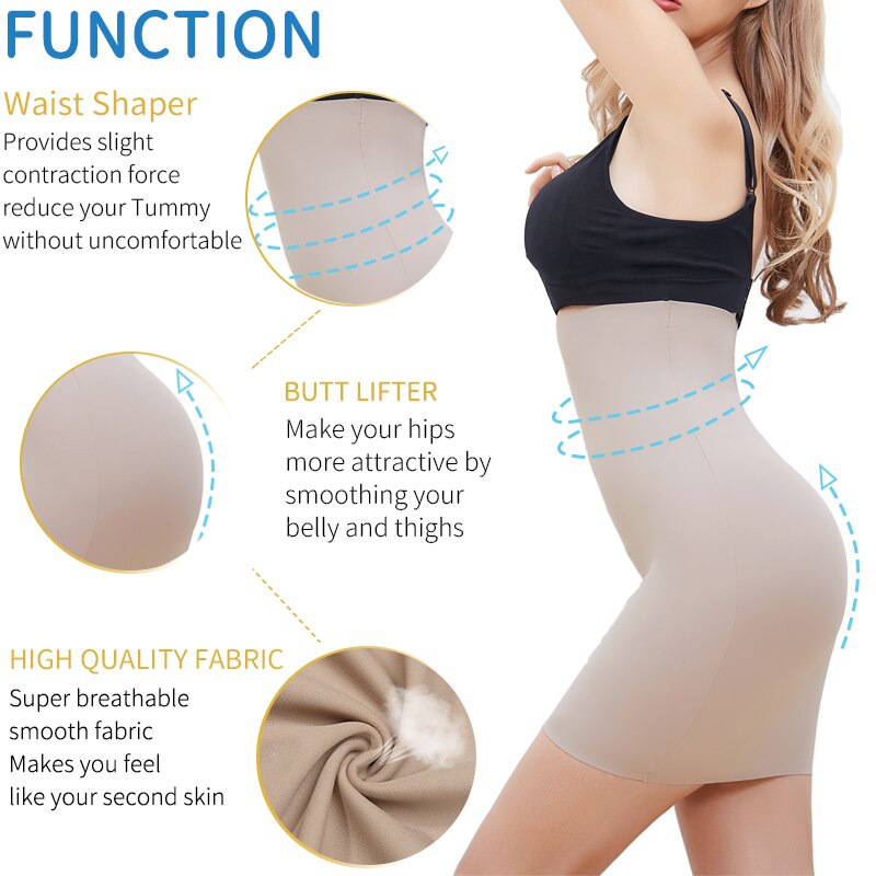 High Waist Tummy Control Slips Woman Seamless Half Slip Underwear Shapewear Body Shaper Underdress Petticoat Shapers The Clothing Company Sydney