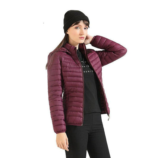 Winter Women Thin Padded Puffer Jacket Coat Short Parka Outdoor Warm Clothing Portable Ultralight  Outerwear The Clothing Company Sydney