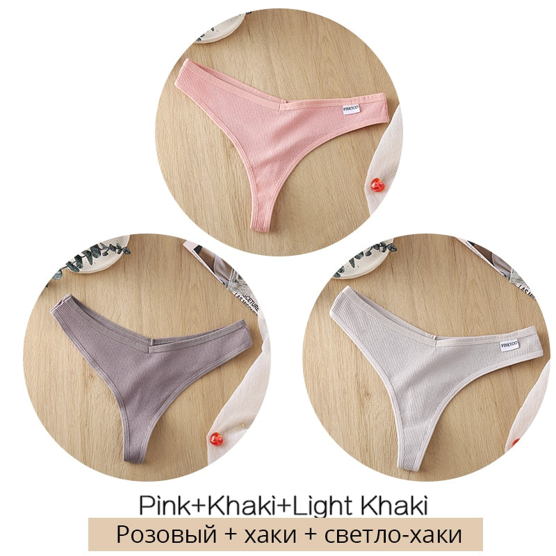 3 pack/Set Women's Cotton Mix Thongs Panties Low Waist G-String Briefs Ladies Brazilian Lingerie Girls Breathable Intimates The Clothing Company Sydney