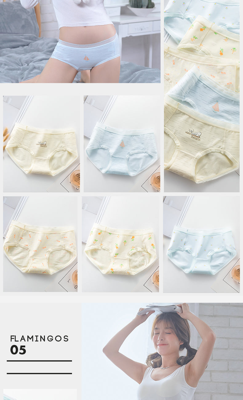 7Pcs/5Pcs Women Panties Comfort Cotton Mix Breathable Underwear Seamless Ladies Low Waist Lingeries Cute Girls Briefs The Clothing Company Sydney