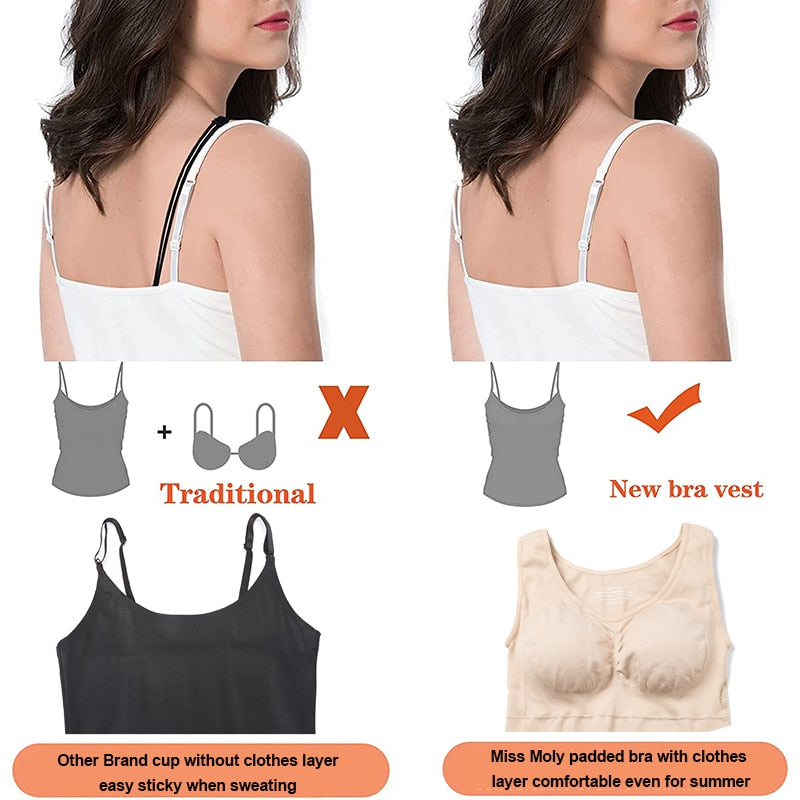 Tank Top Shapewear with Built in Bra Shelf Bra Casual Wide Strap Basic Camisole Sleeveless Top Shaper with Removable Bra The Clothing Company Sydney