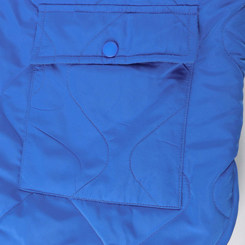 Women's Winter Blue Oversize Puffer Casual Fashion Warm Cotton Button Down Quilted Coat  Loose Jacket The Clothing Company Sydney