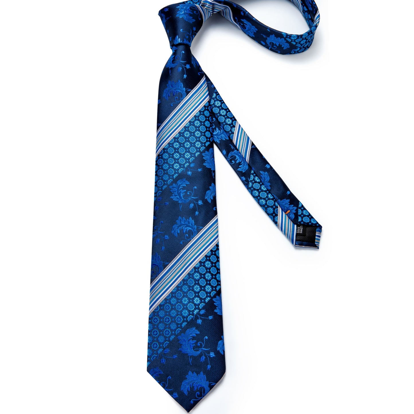 Classic 100% Silk Men's Ties 8cm Blue Plaid Dot Striped Business Necktie Handkerchief Wedding Party Tie Set The Clothing Company Sydney