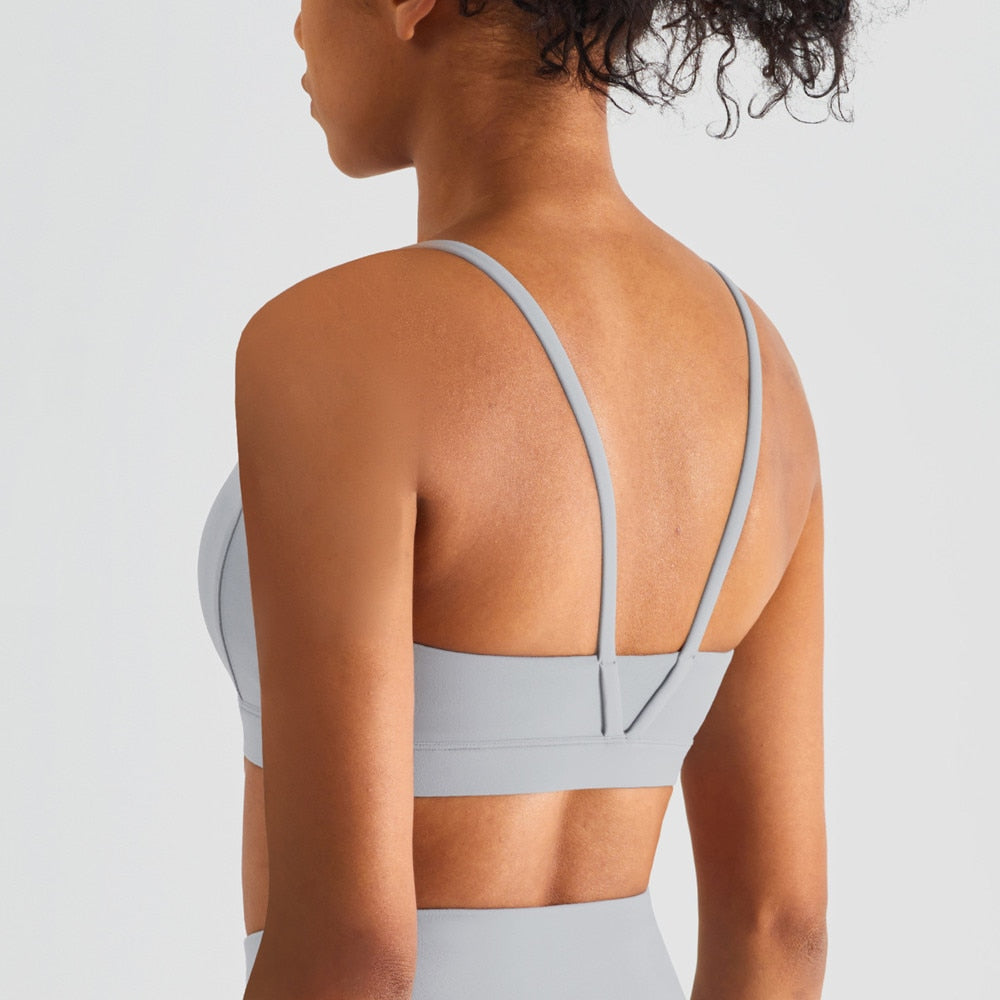 Skin Friendly High-end Lycra Fabric Lulu Yoga Bra Female V Strap Sports Underwear Top The Clothing Company Sydney